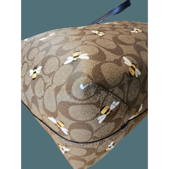 Coach City Tote Signature Canvas Bee Print Double Handle Shoulder Bag - Picture 12 of 16